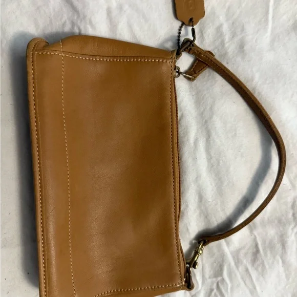 Coach Tan Leather Wristlet - Picture 1 of 4